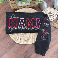 [Stickerei] Individuell besticktes Sweatshirt „Mama trägt ihr Herz auf dem Ärmel“, Muttertagsgeschenk