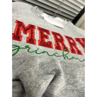 Personalisiertes grün/rotes Frohe Weihnachten Schleife Seite Sweatshirt