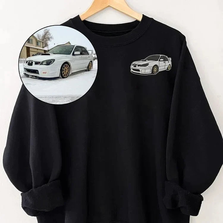 Individuell Bestickter Auto-Hoodie Geschenk für Autoliebhaber