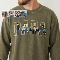 Individuell besticktes Foto T-Shirt, Sweatshirt, Hoodie, personalisiertes Familienporträt – Geschenk zum Vatertag oder Muttertag für Mama und Papa