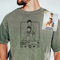 Personalisiertes Papa-Fotoshirt – Besticktes Porträt von Papa & Kindern – Individuelles Erinnerungsgeschenk zum Vatertag