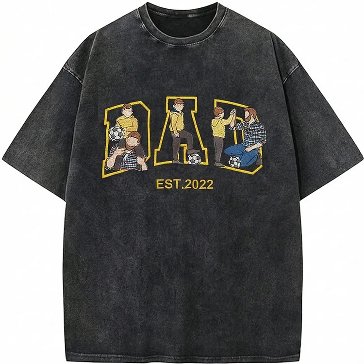 Individuell besticktes Foto T-Shirt, Sweatshirt, Hoodie, personalisiertes Familienporträt – Geschenk zum Vatertag oder Muttertag für Mama und Papa
