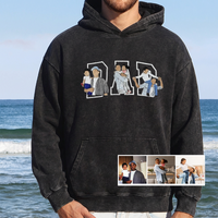 Individuell besticktes Foto T-Shirt, Sweatshirt, Hoodie, personalisiertes Familienporträt – Geschenk zum Vatertag oder Muttertag für Mama und Papa