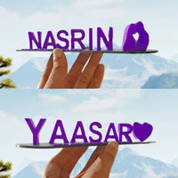 Double Name Illusion Love imprimé en 3D pour de jolis cadeaux