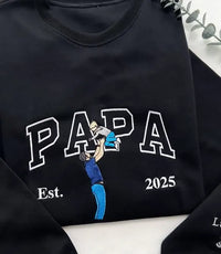 Benutzerdefiniertes besticktes Papa-Foto-Sweatshirt, personalisiertes Portrait vom T-Shirt