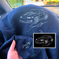 Individuell besticktes Trucker-Hoodie nach Ihrem Foto – Personalisierte Auto-Hoodies, personalisiertes Geschenk für LKW-Liebhaber