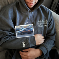 Individuell besticktes Trucker-Hoodie nach Ihrem Foto – Personalisierte Auto-Hoodies, personalisiertes Geschenk für LKW-Liebhaber