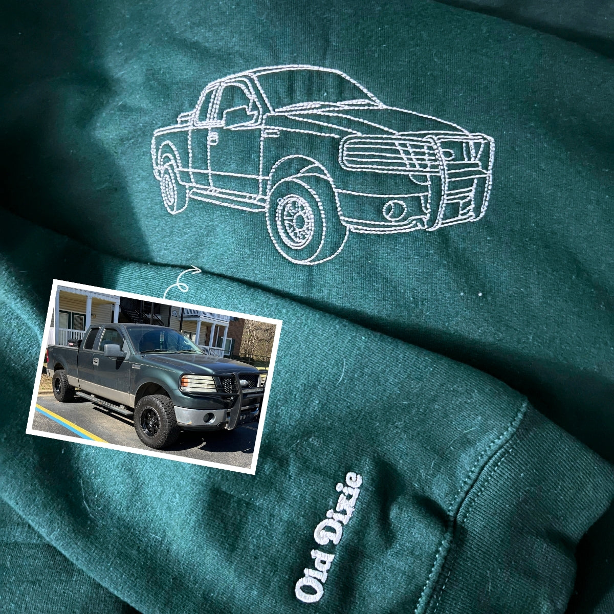 Individuell besticktes Trucker-Hoodie nach Ihrem Foto – Personalisierte Auto-Hoodies, personalisiertes Geschenk für LKW-Liebhaber