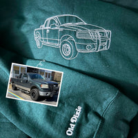 Individuell besticktes Trucker-Hoodie nach Ihrem Foto – Personalisierte Auto-Hoodies, personalisiertes Geschenk für LKW-Liebhaber
