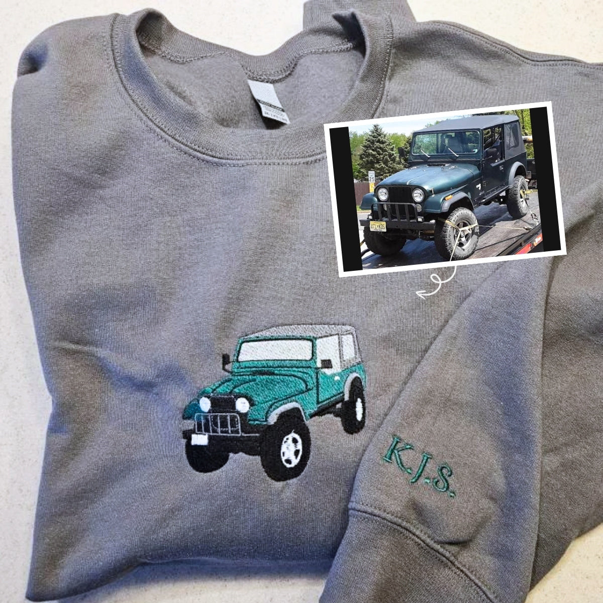 Individuell besticktes Trucker-Hoodie nach Ihrem Foto – Personalisierte Auto-Hoodies, personalisiertes Geschenk für LKW-Liebhaber
