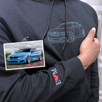 Individuell besticktes Trucker-Hoodie nach Ihrem Foto – Personalisierte Auto-Hoodies, personalisiertes Geschenk für LKW-Liebhaber