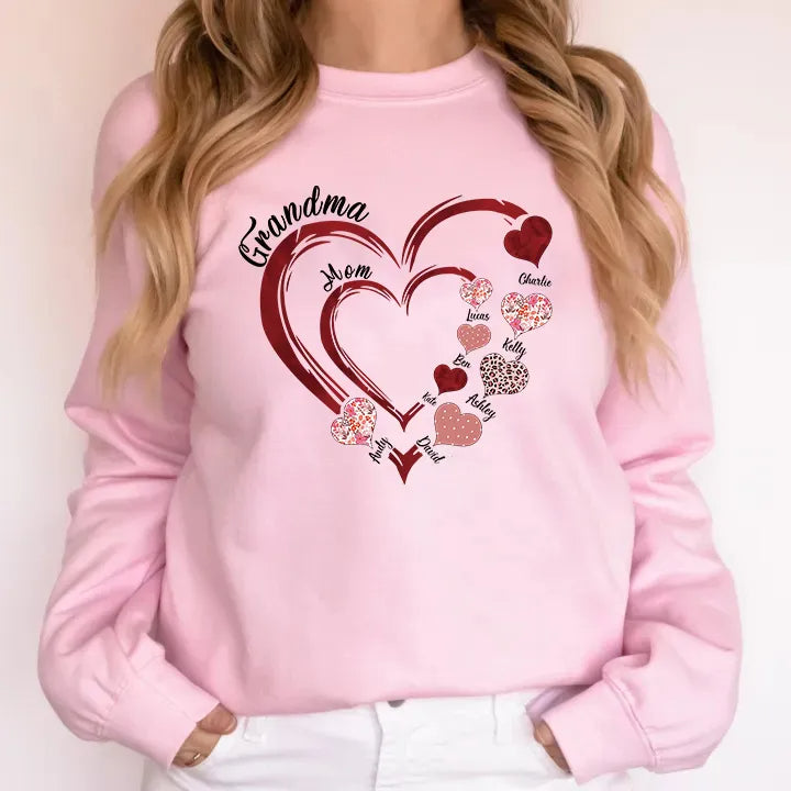 Muttertagsgeschenk, individuelles Oma-Herz-Sweatshirt, Sweatshirt/Hoodie/T-Shirt