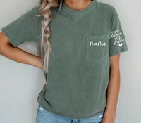 Muttertagsshirt, individuelles Mama-Shirt mit Kindernamen auf dem Ärmel, Mama-Sweatshirt, Mama-Hoodie