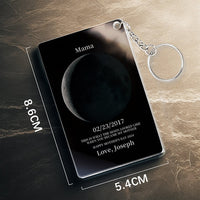 Muttertagsgeschenk, individueller Mondphasen-Schlüsselanhänger aus Acryl, Geschenke für Mama