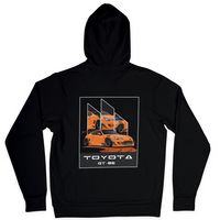 Benutzerdefiniertes Triple Track Star Retro-Grafik-Automobil-T-Shirt-Sweatshirt-Hoodie – Rückseite