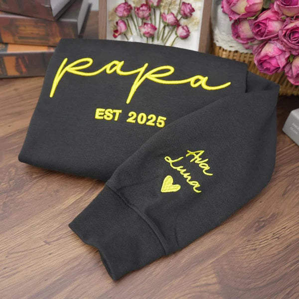 Besticktes Mama-Sweatshirt: Personalisierte Kindernamen & Datum – Geschenk für frischgebackene Mütter