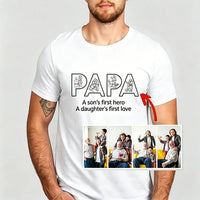 Gepersonaliseerd fotoshirt voor papa, Vaderdag-T-shirt, gepersonaliseerd portretshirt voor papa, Vaderdagcadeaus, verjaardagscadeaus voor papa, cadeau voor echtgenoot 