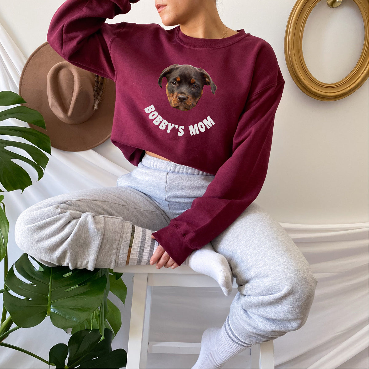 Personalisiertes Hunde-Foto-Sweatshirt mit Namen, Hunde-Mama-Katzen-Mama-Hoodie, Geschenk für beste Freunde, tägliches Sweatshirt, lässiges Sweatshirt