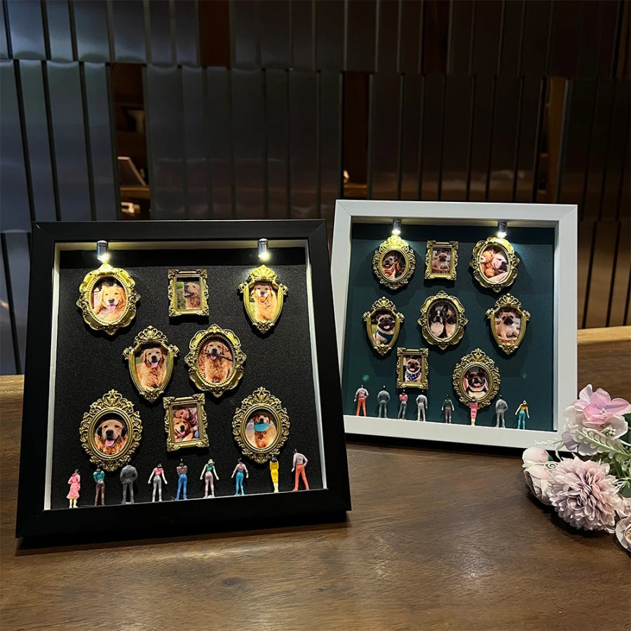 Maßgefertigte Mini-Museums-Schattenbox für Haustiere