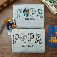 T-shirt maman avec photo, sweat-shirt brodé personnalisé avec portrait maman et enfant 