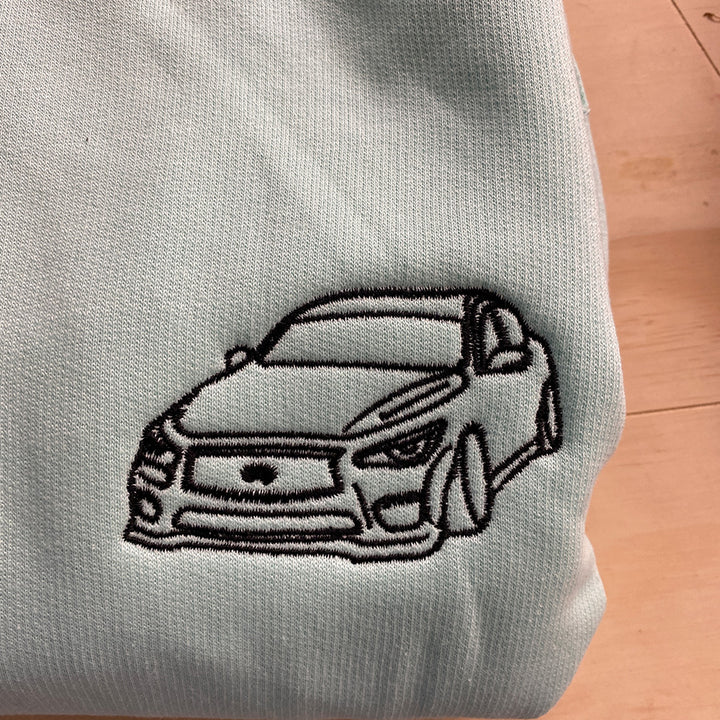 Individuell Bestickter Auto-Hoodie Geschenk für Autoliebhaber