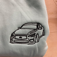 Individuell Bestickter Auto-Hoodie Geschenk für Autoliebhaber