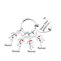 Personalisierte 1-4 Namen Familie Herz Schlüsselanhänger - Diese Oma Gehört zu - Geschenk für Großmutter