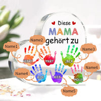 Personalisierte 1-6 Namen Acryl-Deko Diese Mama gehört zu Schreibtischdekoration für Mutter