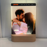 Personalisierte Acryltafel mit LED - Eure Lovestory