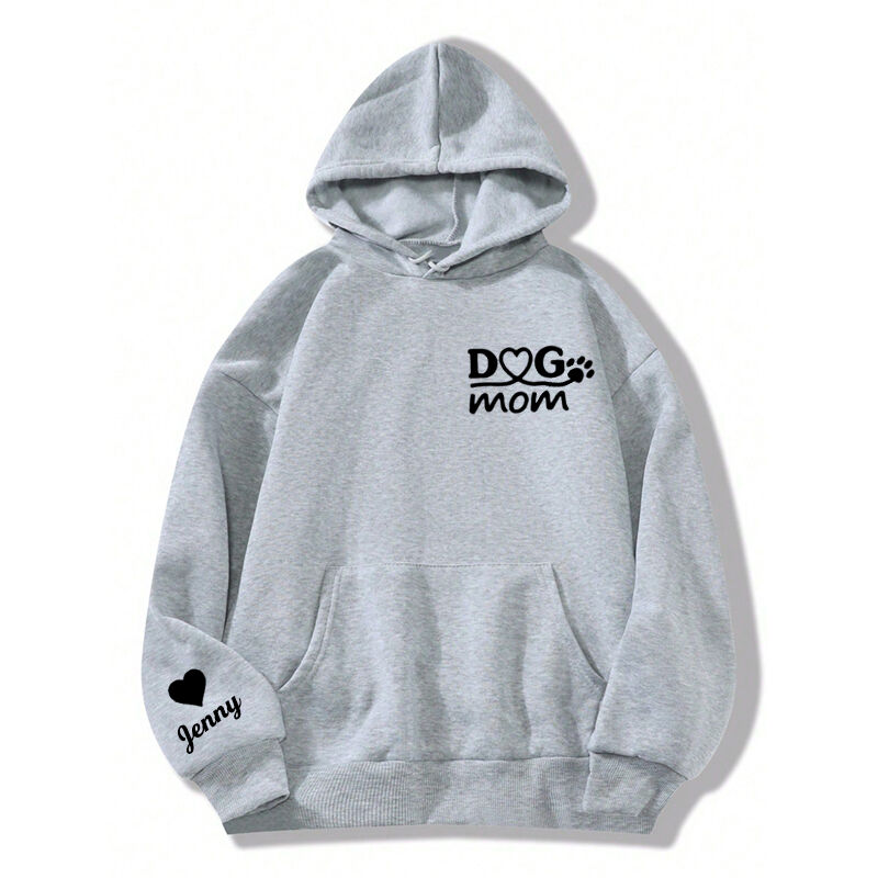 Muttertagsgeschenk Personalisierte Hoodie bestickt Dog Mom mit benutzerdefinierten Namen attraktives Geschenk für Tierliebhaber