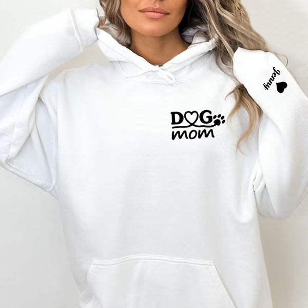 Muttertagsgeschenk Personalisierte Hoodie bestickt Dog Mom mit benutzerdefinierten Namen attraktives Geschenk für Tierliebhaber