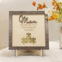 Personalisierte Name Puzzle-Rahmen "Du bist das Stück, das uns zusammenhält" Muttertag Geschenk
