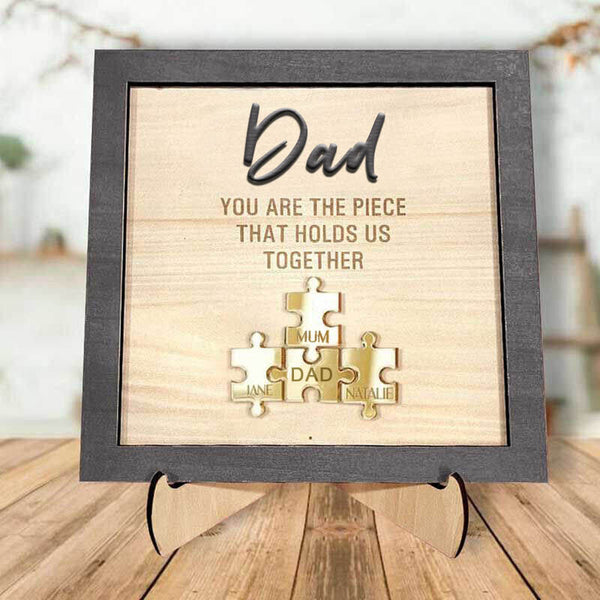 Cadre puzzle personnalisé avec nom « Tu es la pièce qui nous unit » Cadeau de fête des mères
