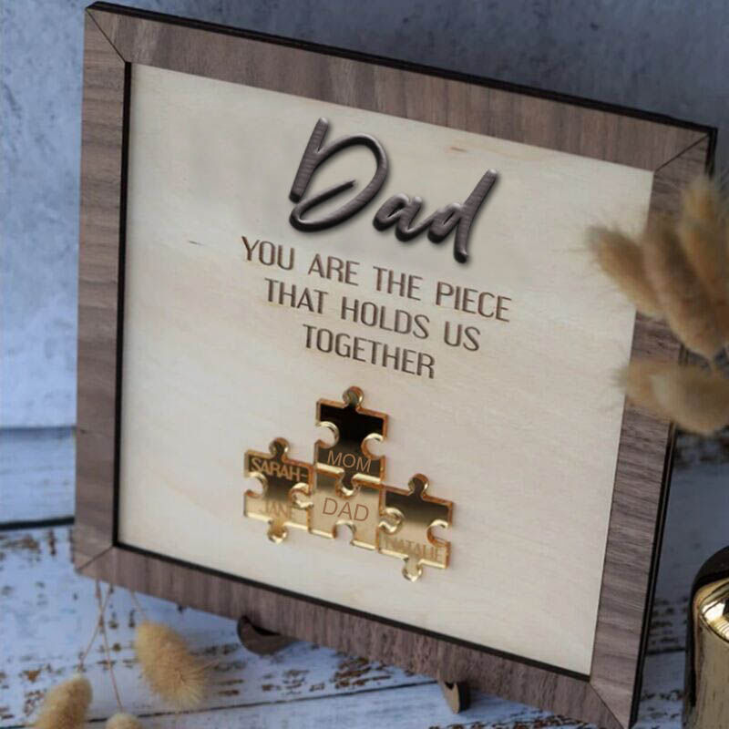 Personalisierte Name Puzzle-Rahmen "Du bist das Stück, das uns zusammenhält" Muttertag Geschenk