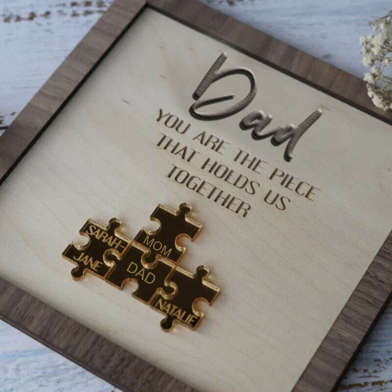 Personalisierte Name Puzzle-Rahmen "Du bist das Stück, das uns zusammenhält" Muttertag Geschenk