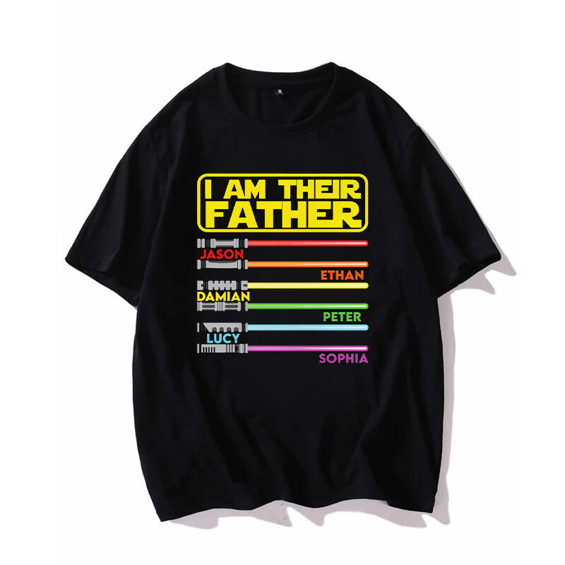 Personalisiertes T-Shirt I'm Their Father Lichtschwertmuster Individuelle Namen Design Attraktives Geschenk für den lieben Papa Sweatshirt Kapuzenpullover