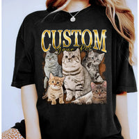 Personalisiertes Vintage Haustier Sweatshirt, personalisiertes KatzenliebhaberPortrait