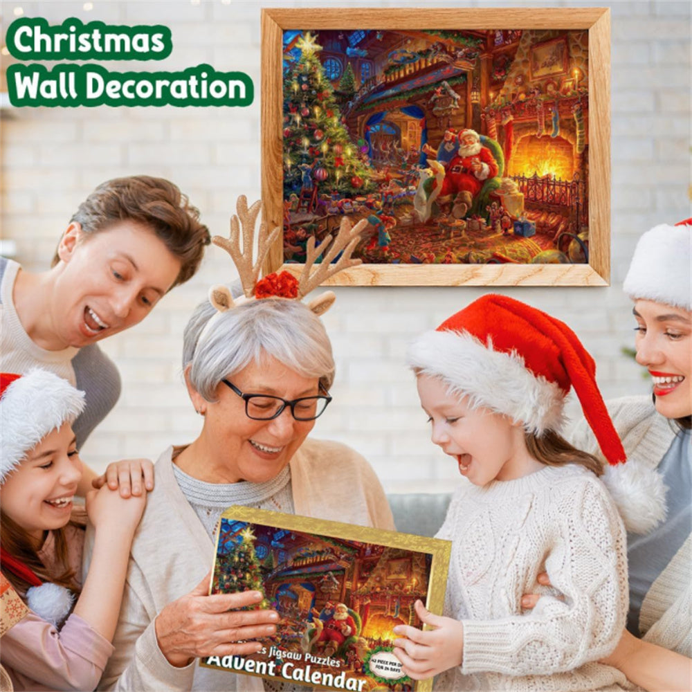 Adventskalender Weihnachtspuzzle – 24 Boxen Weihnachts-Countdown-Puzzle Spielzeug Geschenk für Kinder Erwachsene