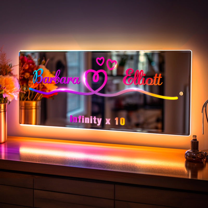 Individuelles Spiegel-Nachtlicht, Jahrestagsgeschenke für Liebhaber, besonderes Geschenk