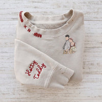 Weihnachtsgeschenke VINTAGE CUSTOM CREW – individuell besticktes, handgesticktes Foto-Sweatshirt