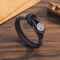 Vatertagsgeschenk Herren Personalisierte 2-5 Namen & Foto Leder Vintage Armband