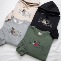 T-shirt maman avec photo, sweat-shirt brodé personnalisé avec portrait maman et enfant 