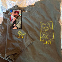 Personalisiertes Papa-Fotoshirt – Besticktes Porträt von Papa & Kindern – Individuelles Erinnerungsgeschenk zum Vatertag