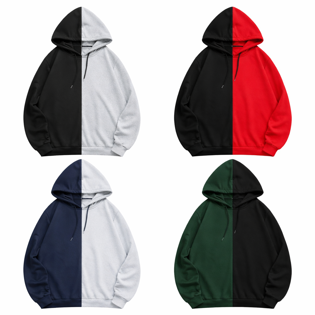 Zweifarbiger Hoodie mit Motorrad-Stickerei – Das perfekte Geschenk für Biker 🏍️