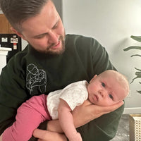 Personalisiertes Sweatshirt mit Papa- oder Papi-Porträt, besticktes Geschenk nach Foto