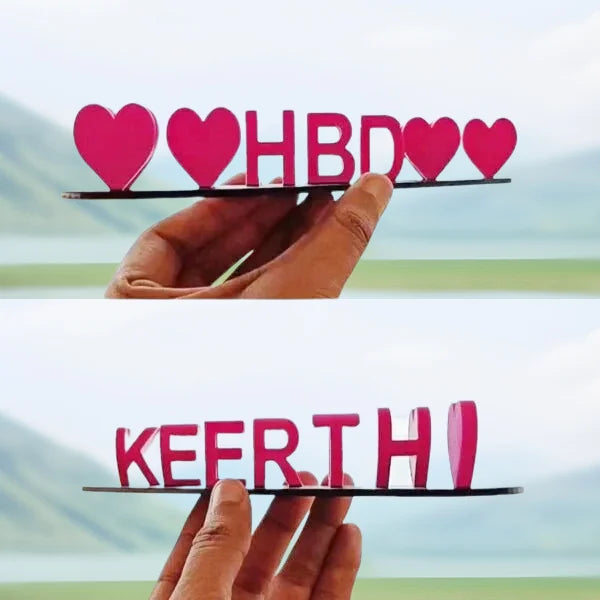 Double Name Illusion Love imprimé en 3D pour de jolis cadeaux