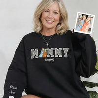 Personalisiertes, besticktes Glitzer-Sweatshirt/Hoodie mit Familienfoto