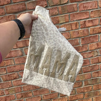 Besticktes Leoparden-Mama-Shirt, schwarzes Glitzer-T-Shirt, einfarbiges Muttertagsgeschenk für Mama