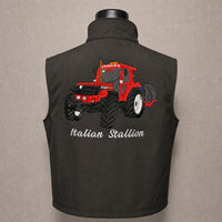 Bestickte Softshell-Weste mit individuellem Traktorenmotiv - Geschenk für Landwirte & Traktorenliebhaber