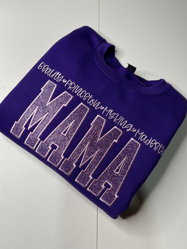 Maßgefertigtes, glitzerndes, paillettenbesticktes Sweatshirt für Mama – das perfekte Geschenk